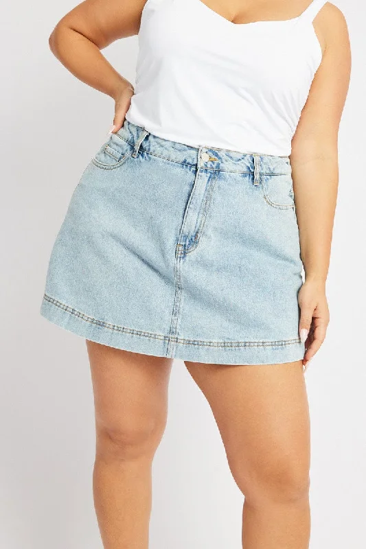 Denim Relaxed Skort