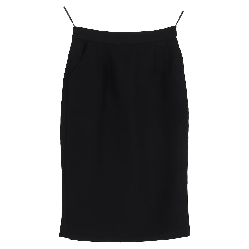 Miu Miu Knee Length Skirt in Black Wool