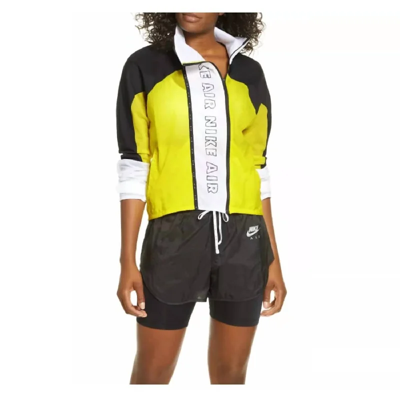 Full-Zip Running Jacket In Yellow/black/white