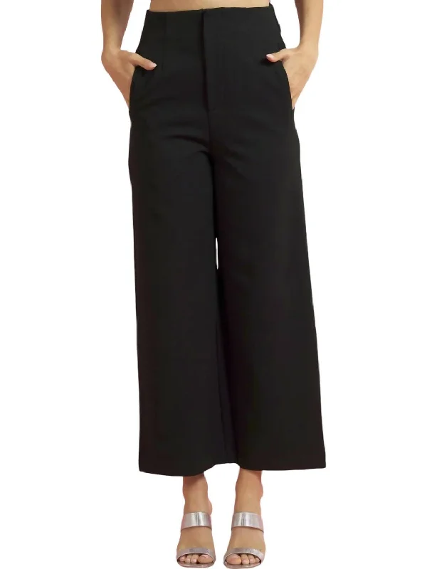 High Waist Wide Leg Pants In Black