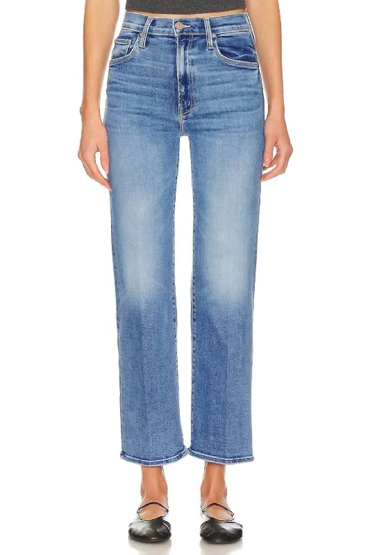 Rambler Zip Flood Straight Jeans - Petite In Out Of The Blue