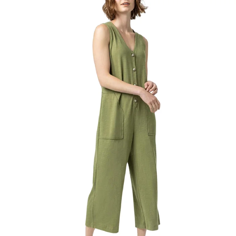 Sleeveless Jumpsuit In Dill