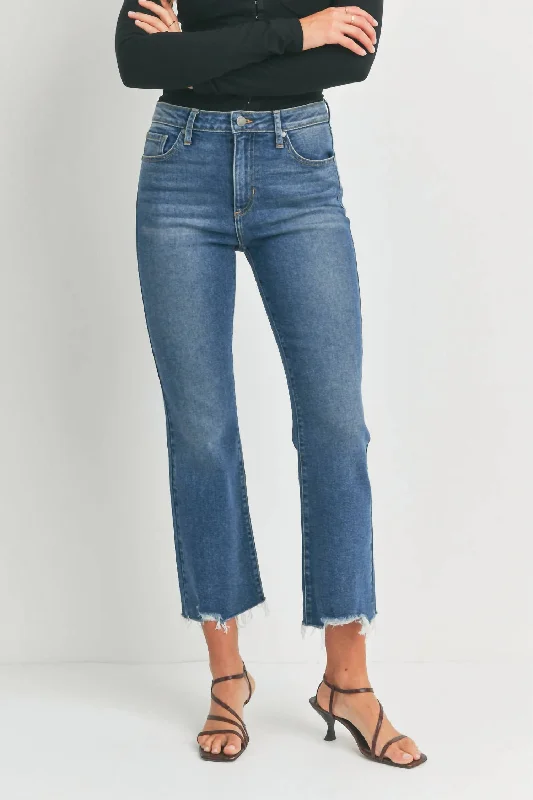 Vintage Cropped Flare Jean In Dark Denim