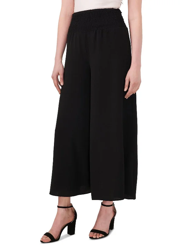 Womens High Rise Wide Leg Ankle Pants