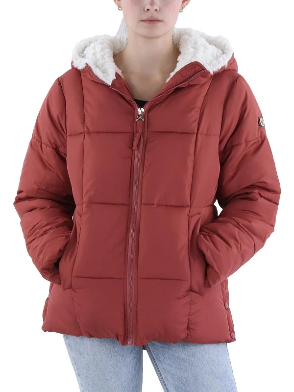 Womens Insulated Faux Fur Liined Puffer Jacket