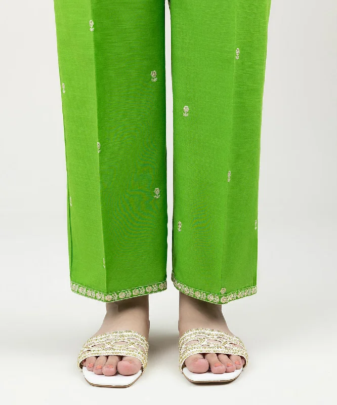 Embroidered Khaddar Straight Pants