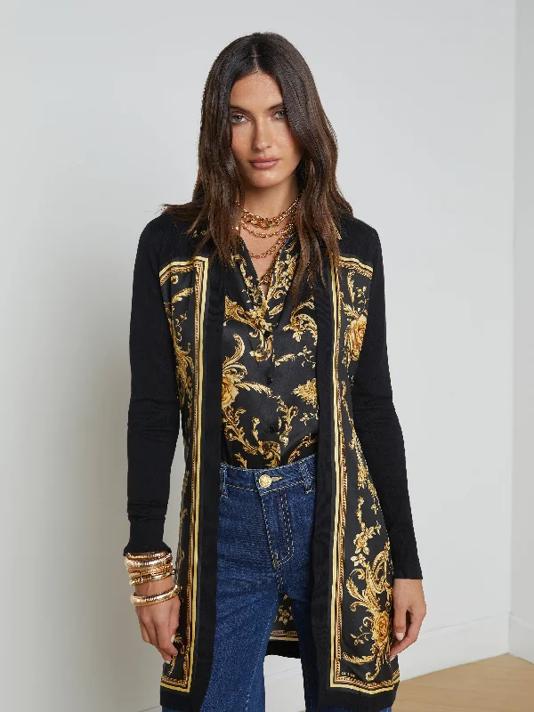 Beverly Silk Panel Cardigan