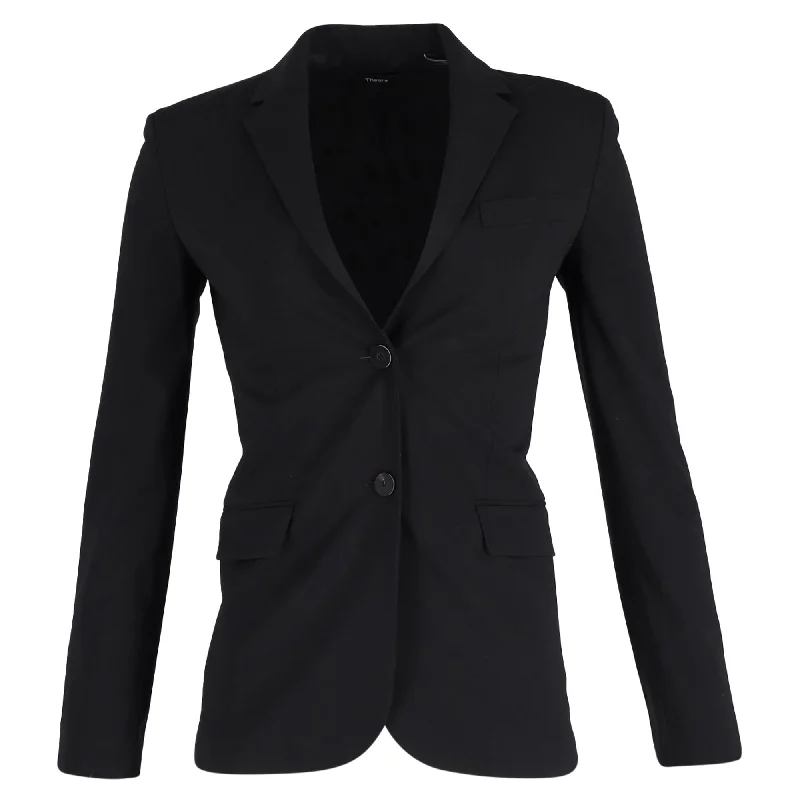 Theory Women's Single-Breasted Blazer in Black Wool