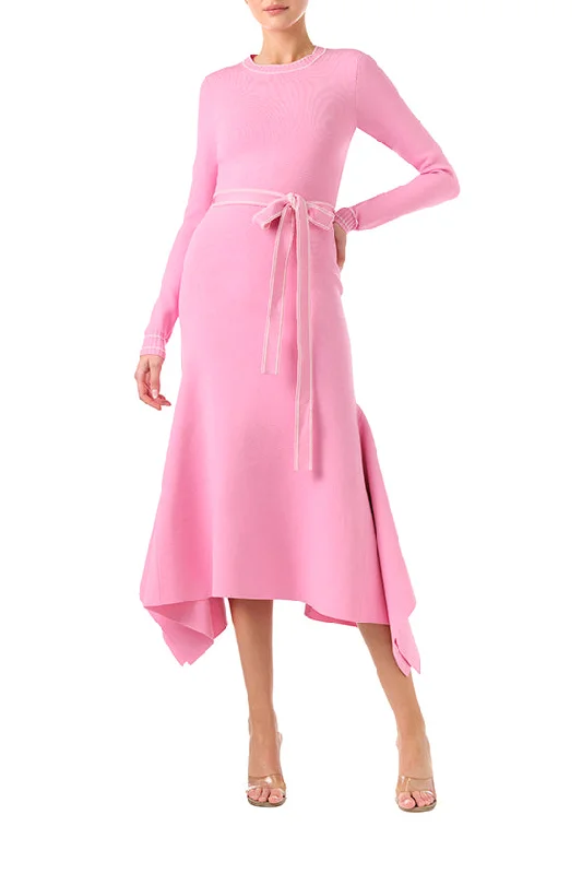 Long Sleeve Pink Knit Dress