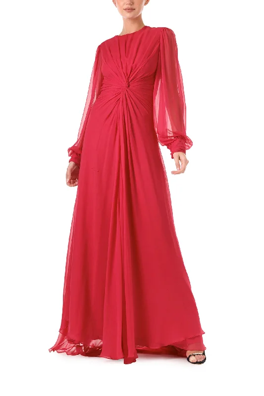 Twist Front Long Sleeve Gown