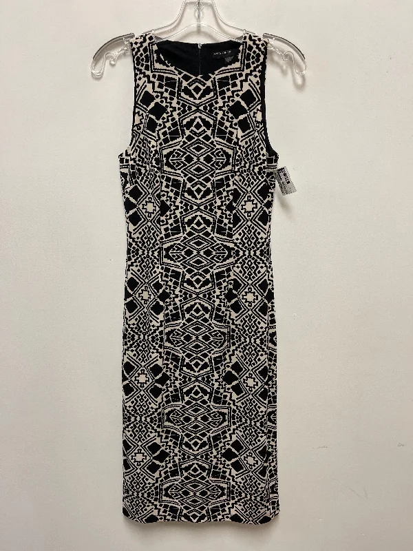 Dress Casual Midi By Maggy London In Black & Cream, Size: Xs