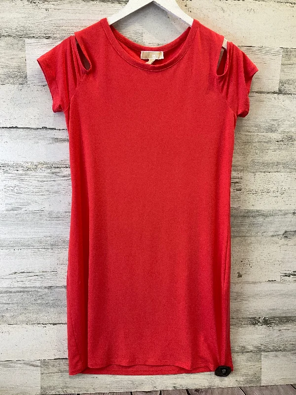 Dress Casual Midi By Michael By Michael Kors In Coral, Size: L