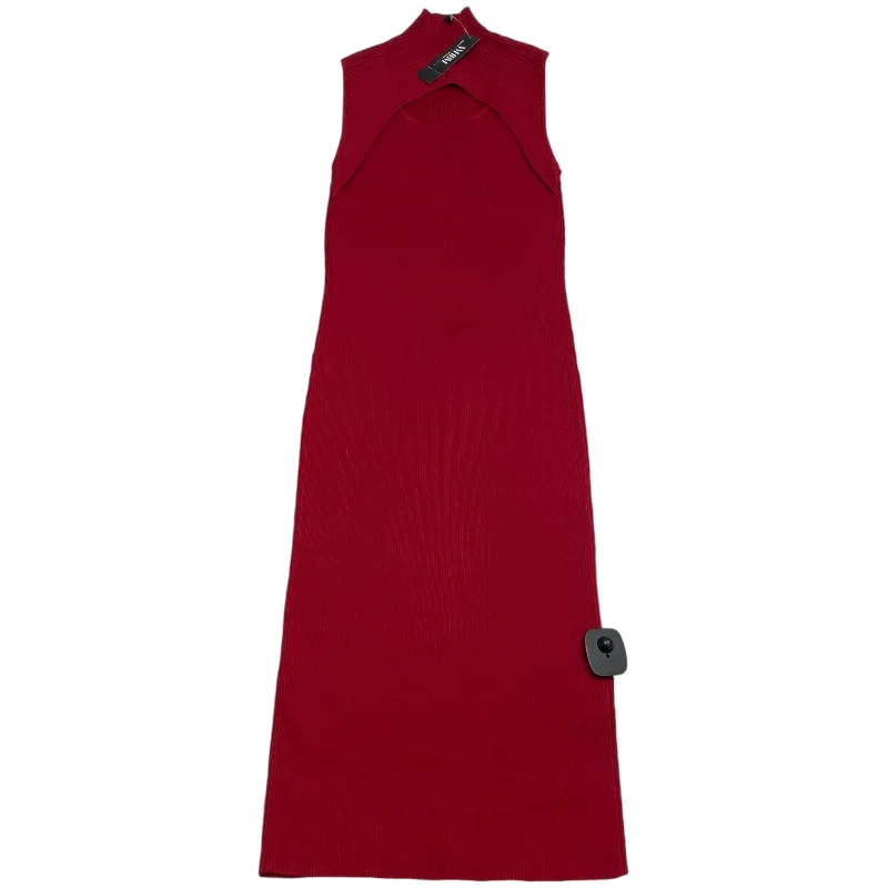 Dress Casual Midi By White House Black Market In Red, Size: S